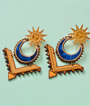 Statement Sun-Chand Earrings - Anisha Parmar London