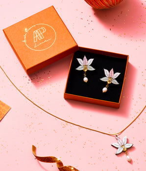 Mogra Necklace and Studs Set - Anisha Parmar London