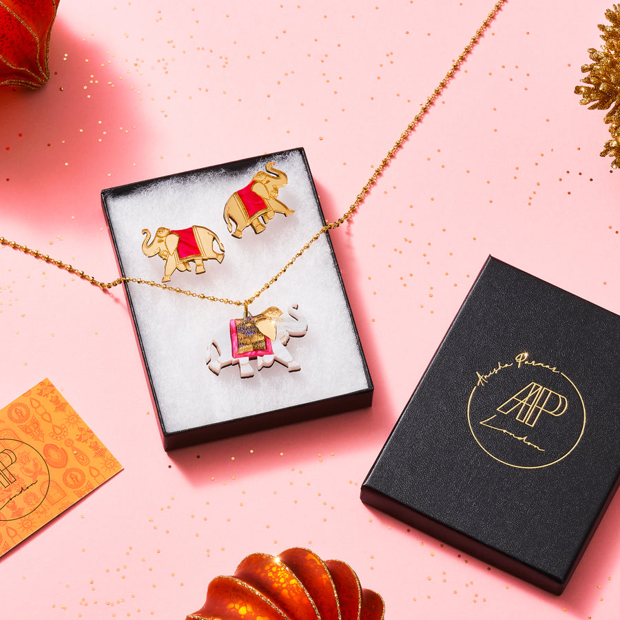 Haathi Necklace and Studs Set - Anisha Parmar London