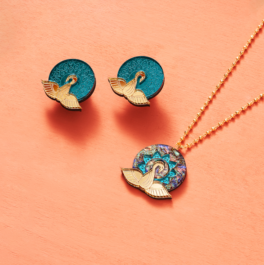 Mor Studs and Necklace