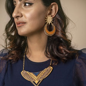Sun Chand Earrings - New Moon Colour ways - Anisha Parmar London