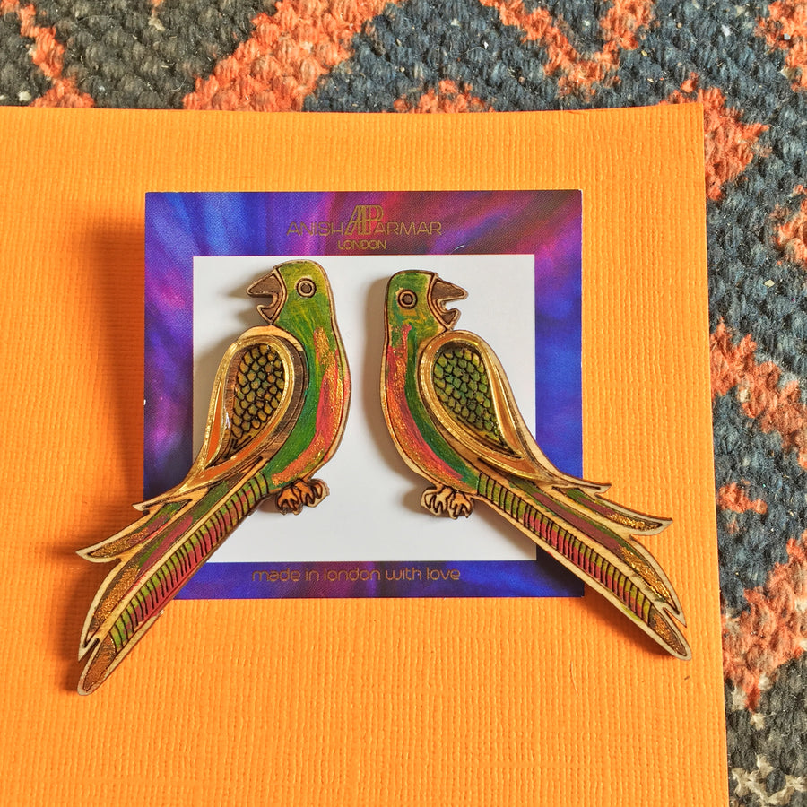 Large Parrot Studs - Anisha Parmar London
